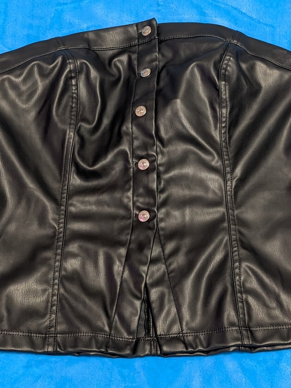 🖤 Black Faux Leather Bustier Top 🖤